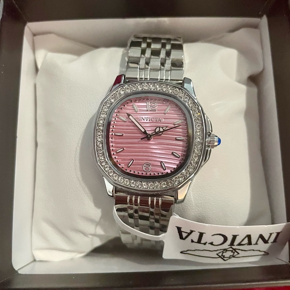 Invicta Silver Watch with Pink Dial